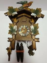 antique german cuckoo wall clock black