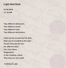 light and dark poem by 143ninz lee