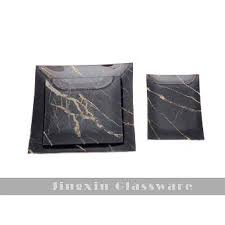 china black golden square fused glass