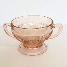 Pink Depression Pressed Glass Footed