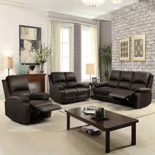 bonded leather manual recliner sofa set