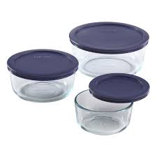 round glass food storage container set