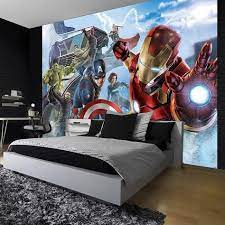 wallpaper mural for boy s room marvel