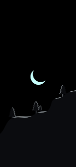 minimalist moon night wallpaper for