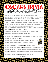 It's like the trivia that plays before the movie starts at the theater, but waaaaaaay longer. Free Printable Oscar Trivia Game Play Party Plan