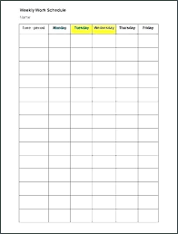 Printable Blank Weekly Schedule Editable Cleaning Template
