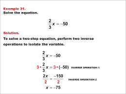 Math Example Solving Two Step