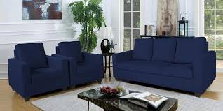 russell fabric sofa set in blue