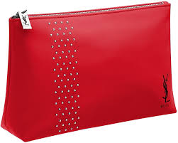 yves saint lau studs red pouch