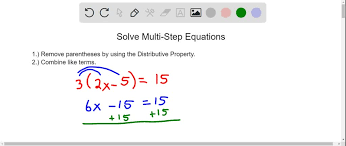 solve multi step equations example 1