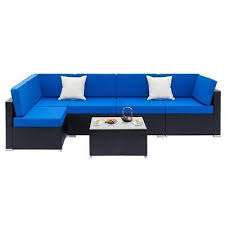 7 Pcs Large Size Rattan Wicker Sofa Set