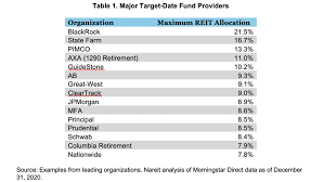 reits in target date funds growing