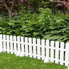 Agfabric 12 In H X 20 In W White Plastic Border Fence Decoration Garden Edging With Base 4 Pieces