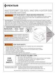 Mastertemp 125 Pool And Spa Heater Gb