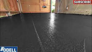 black concrete garage floor