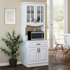 Microwave shelf and fridge add the pretty end scrolls under. Tall Kitchen Microwave Cabinet Wayfair