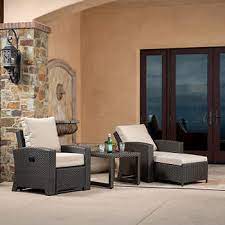 sidney 3 piece patio recliner set