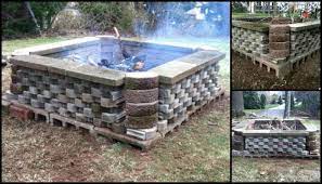 A Fire Pit From Cement Landscape Blocks