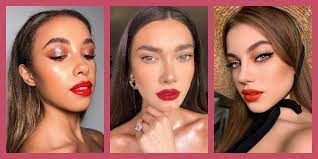 inspirasi makeup look dengan lipstik merah