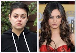 mila kunis without with makeup 9