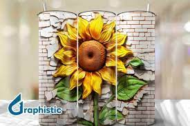 Sunflower 3d Smashed Wall Art 45