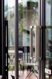 Close Up Of Aluminum Glass Door Handle