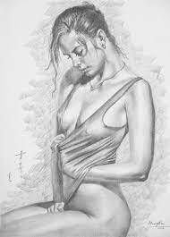 original art drawing pencil sexy nude girl on paper #16-5-19 Pencil drawing  by Hongtao Huang | Artfinder