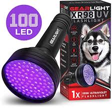 Gearlight Uv Black Light Flashlight Xr98 Powerful 100 Led Blacklight Flashlights Pet Stain Detector For Dog Urine Scorpions And Bed Bugs Works Great With Carpet Odor Eliminator And Remover Germaphobe