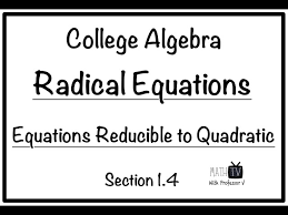 College Algebra Radical Equations