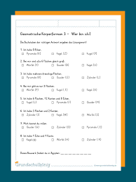 Kostenlose arbeitsblätter mit lösungen zu verschiedenen themen für geometrie für mathe in der 6. Formen Und Korper