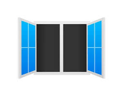 Flat Icon With Window Open On White