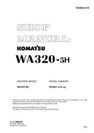 Komatsu Wa320 5h Wheel Loader Service Repair Manual Sn