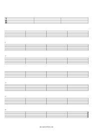 The second pdf file also includes standard sheet music lines above each tab row. Printable Blank Guitar Tabs Free Sheet Music Blank Sheet Music Sheet Music Music Tabs