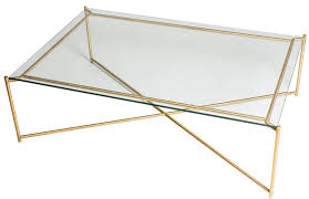 Iris Brass Frame Rectangle Coffee Table