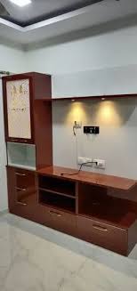 wall mounted tv unit with mandir