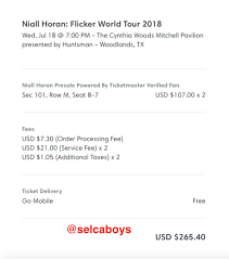 Niall Horan Tickets Tumblr