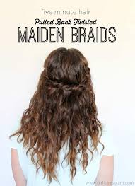 hair pulled back twisted maiden braids