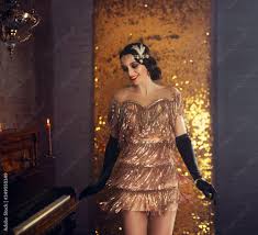 short y gold shine 1920s style dress