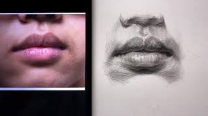 how to draw realistic lips portrait