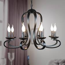 Wrought Iron Chandelier Lighting Nordic American Coutry Modern Candle Style Fixtures Vintage White Black Home Lighting E14 Chandeliers Aliexpress