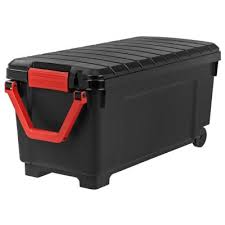 Each bin also has a handle in the front, so while these bins aren't sealed against outdoor conditions, they're perfect for indoor use when you need to quickly access what's inside. Rolling Storage Containers Storage Organization The Home Depot