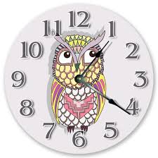 10 5 Cute Animated Owl Clock Colorful