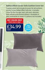 rattan effect corner sofa cushion cover