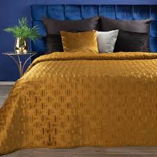 Honey Gold Quilted Velvet Bedspread