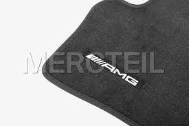 amg velour floor mats set with leather