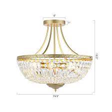 Wingbo 5 Light 19 5 In Crystal Ceiling