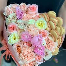 Cute flower stock photos and images. Gift Box With Flowers And Macaroons By Luxury Flowers Miami