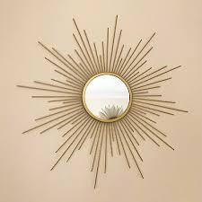 Gold Sunburst Wall Mirror 60cm Metal