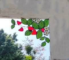 Strawberry Stained Glass Window Corner
