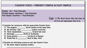 Examples and exercises of present simple passive. 246 Free Passive Voice Worksheets